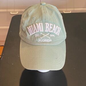 Vintage Miami Beach EST. 1896 Embroidered Baseball Cap - Sage Green